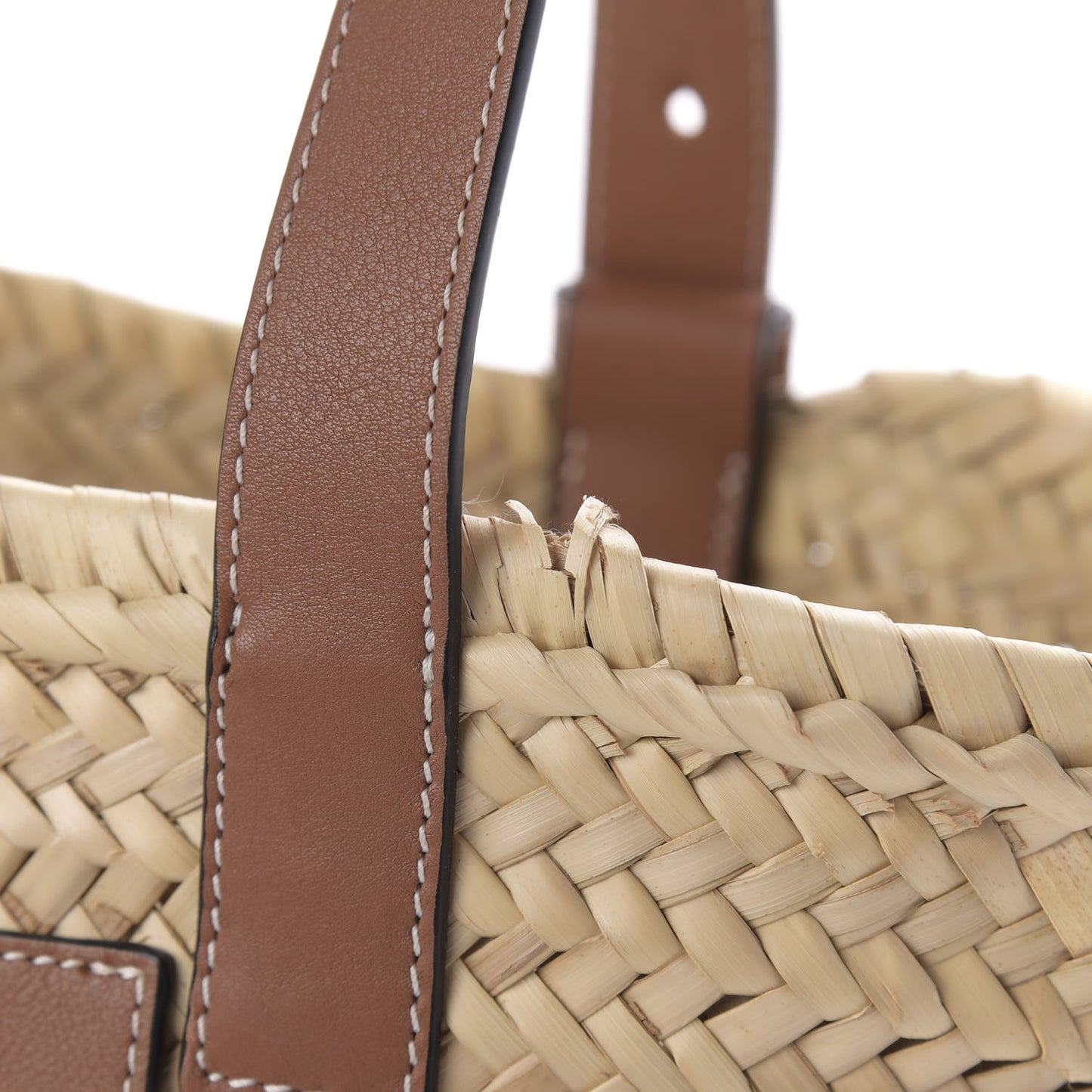 Raffia Small Basket Tote Bag Natural Tan