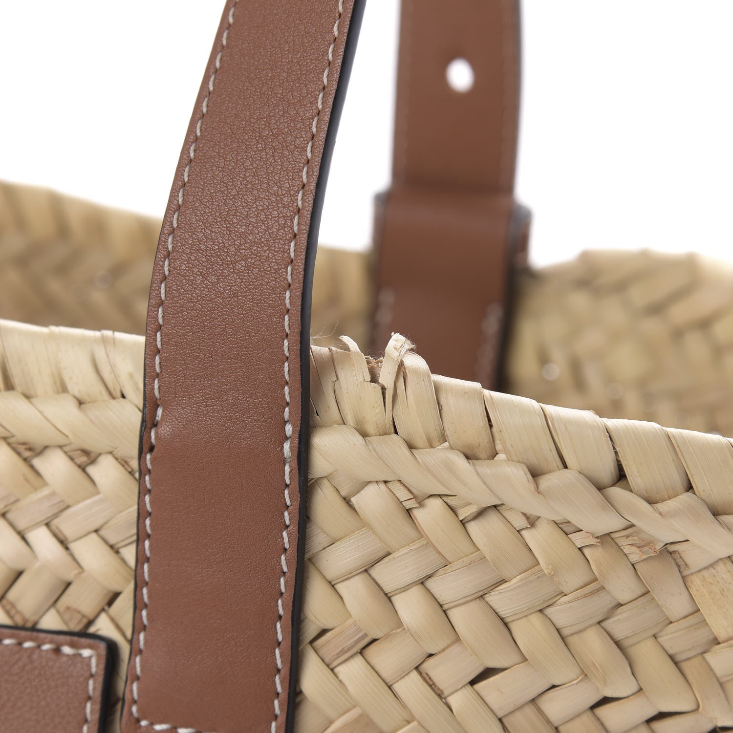 Loewe Raffia Small Basket Tote Bag Natural Tan 10 of 12