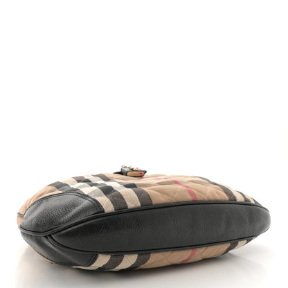 Burberry House Check Quilted Brook Hobo Black 4 of 11