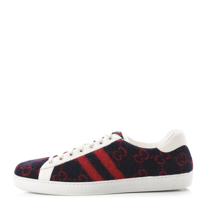 Gucci Covered Wool Big GG Monogram Mens Sneakers 12 Blue Red Mystic White 1 of 9