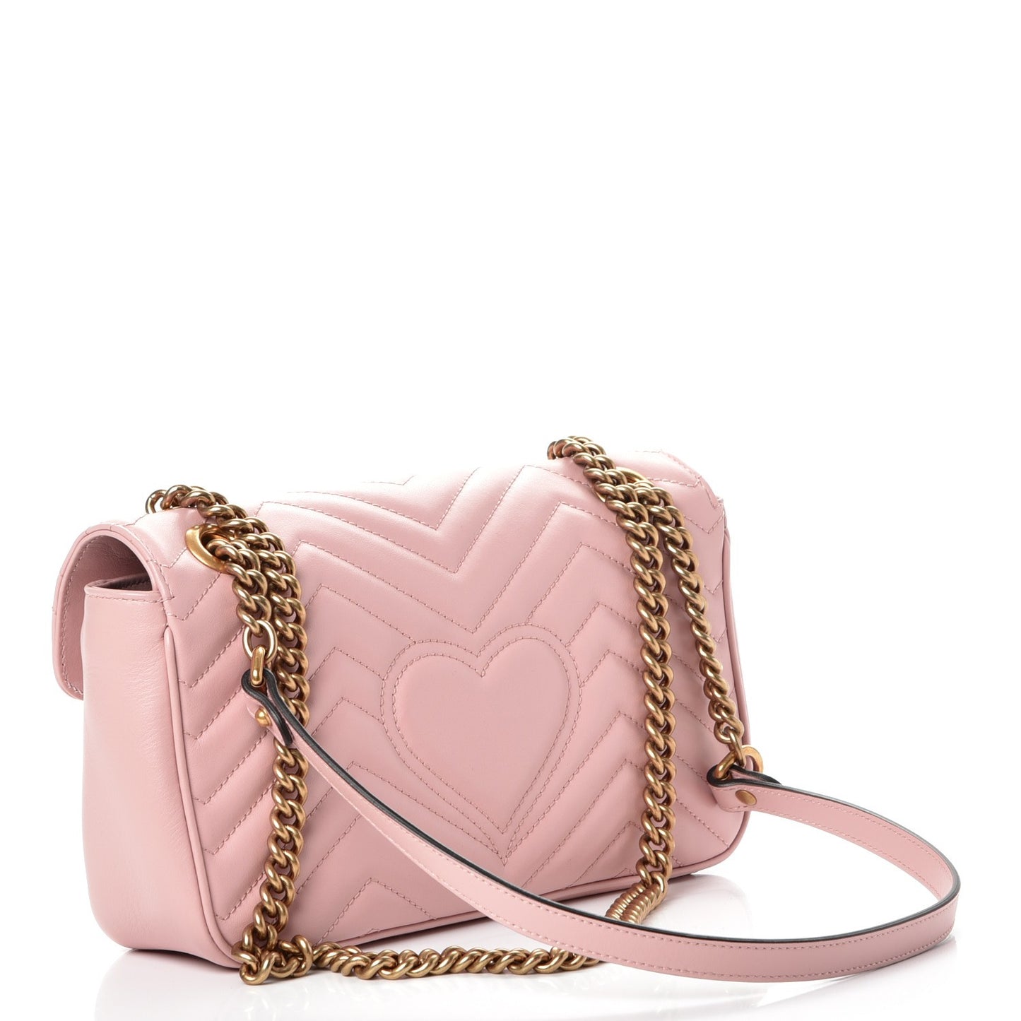 Calfskin Matelasse Small GG Marmont Shoulder Bag Perfect Pink