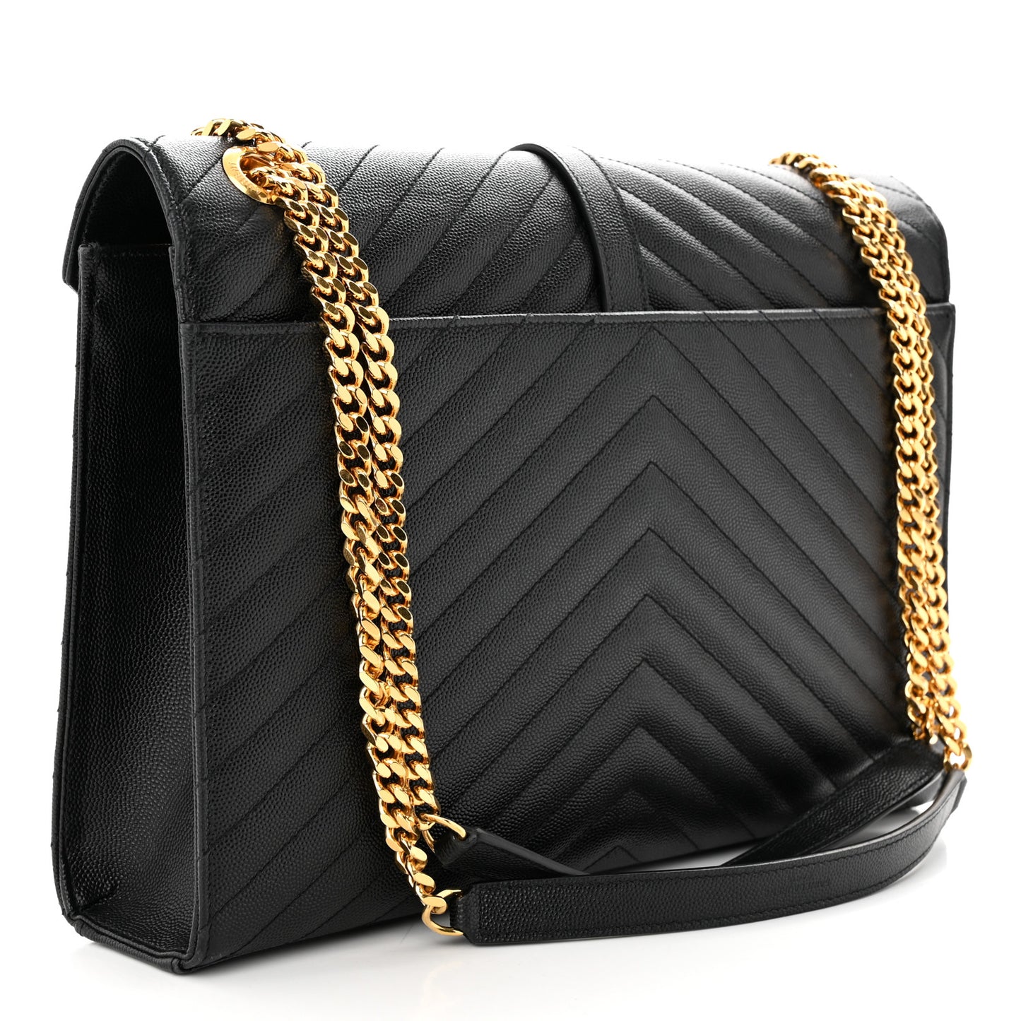 Grain De Poudre Matelasse Chevron Large Monogram Satchel Black