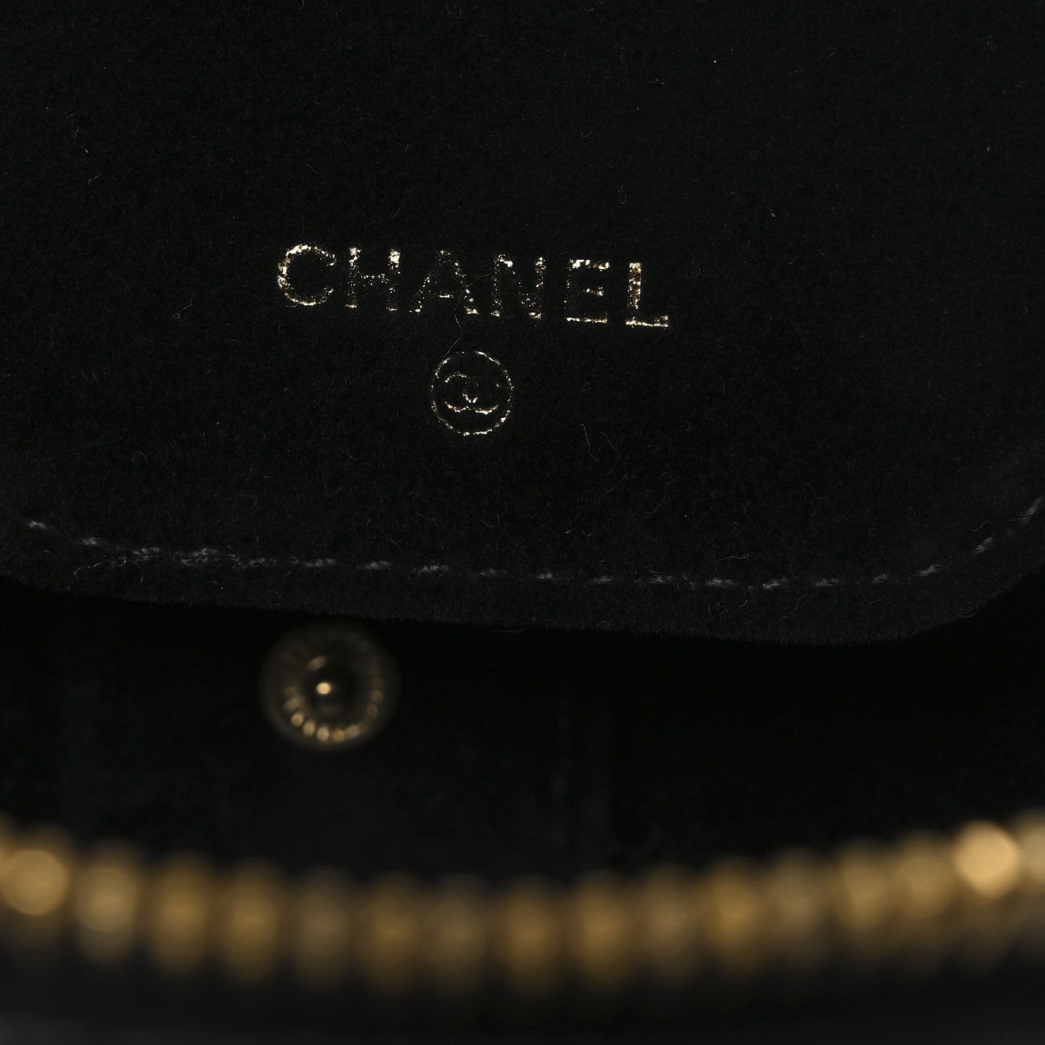 Chanel Caviar Round Jewelry Travel Case Black 6 of 8
