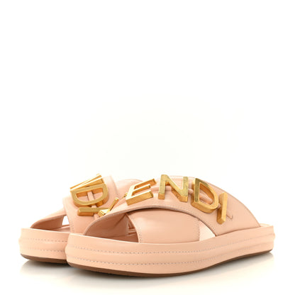 Fendi Vitello Womens Fendigraphy Slide Sandals 37 Light Rose 4 of 10
