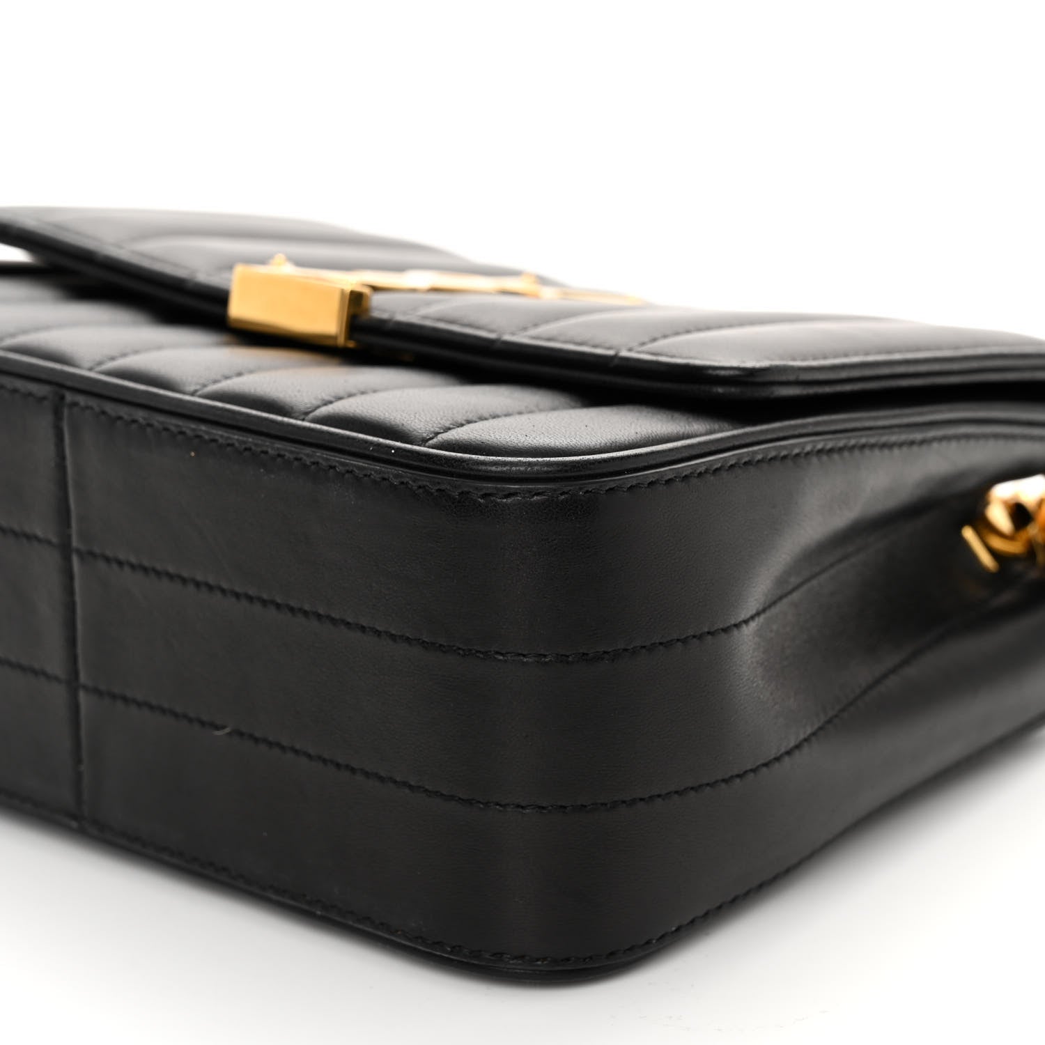 Saint Laurent Lambskin Matelasse Monogram Medium Vicky Chain Bag Black 9 of 9