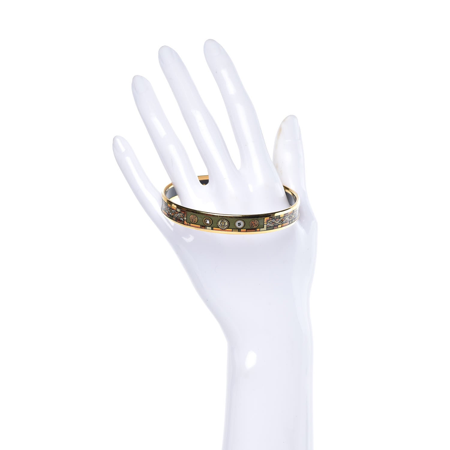 Hermes Enamel Printed Narrow Bracelet 70 2 of 5