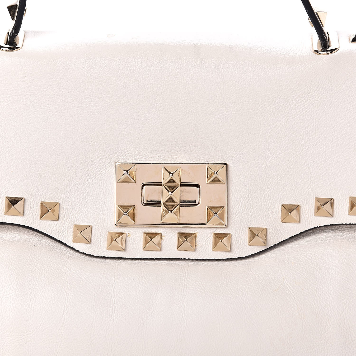 Valentino Garavani Vitello Rockstud Single Handle Flap Tote White 13 of 13