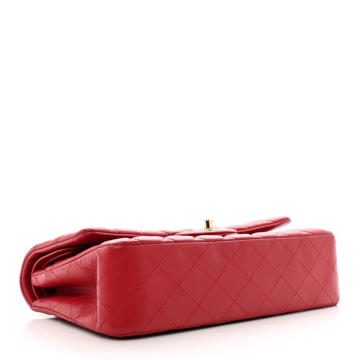 Lambskin Quilted Medium Double Flap Dark Pink