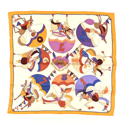 Hermes Silk Vintage Un Amour De Cheval Scarf 70 Bouton D'Or Ivoire Mauve 1 of 6