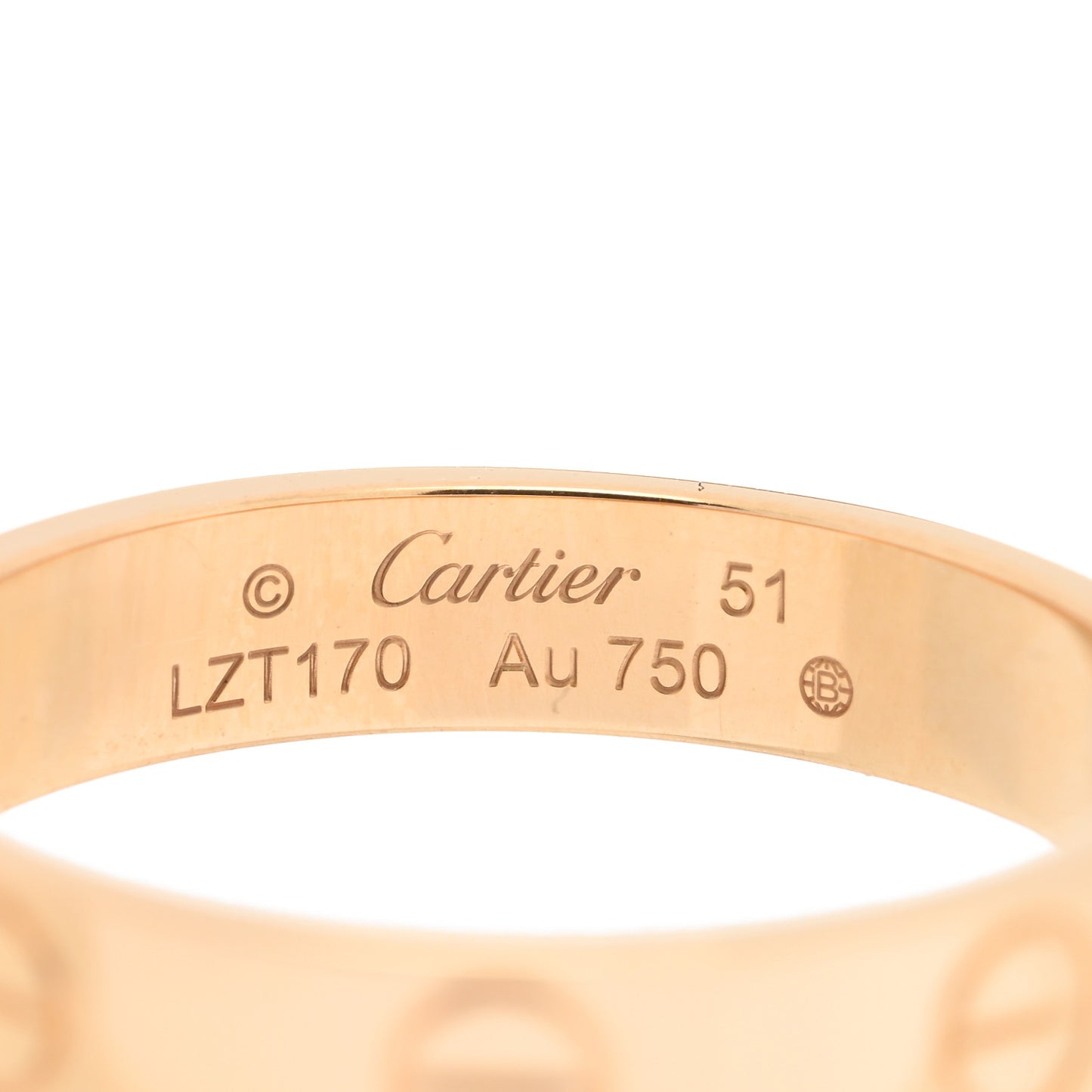 18K Yellow Gold 3.5mm LOVE Wedding Band Ring 51 5.75