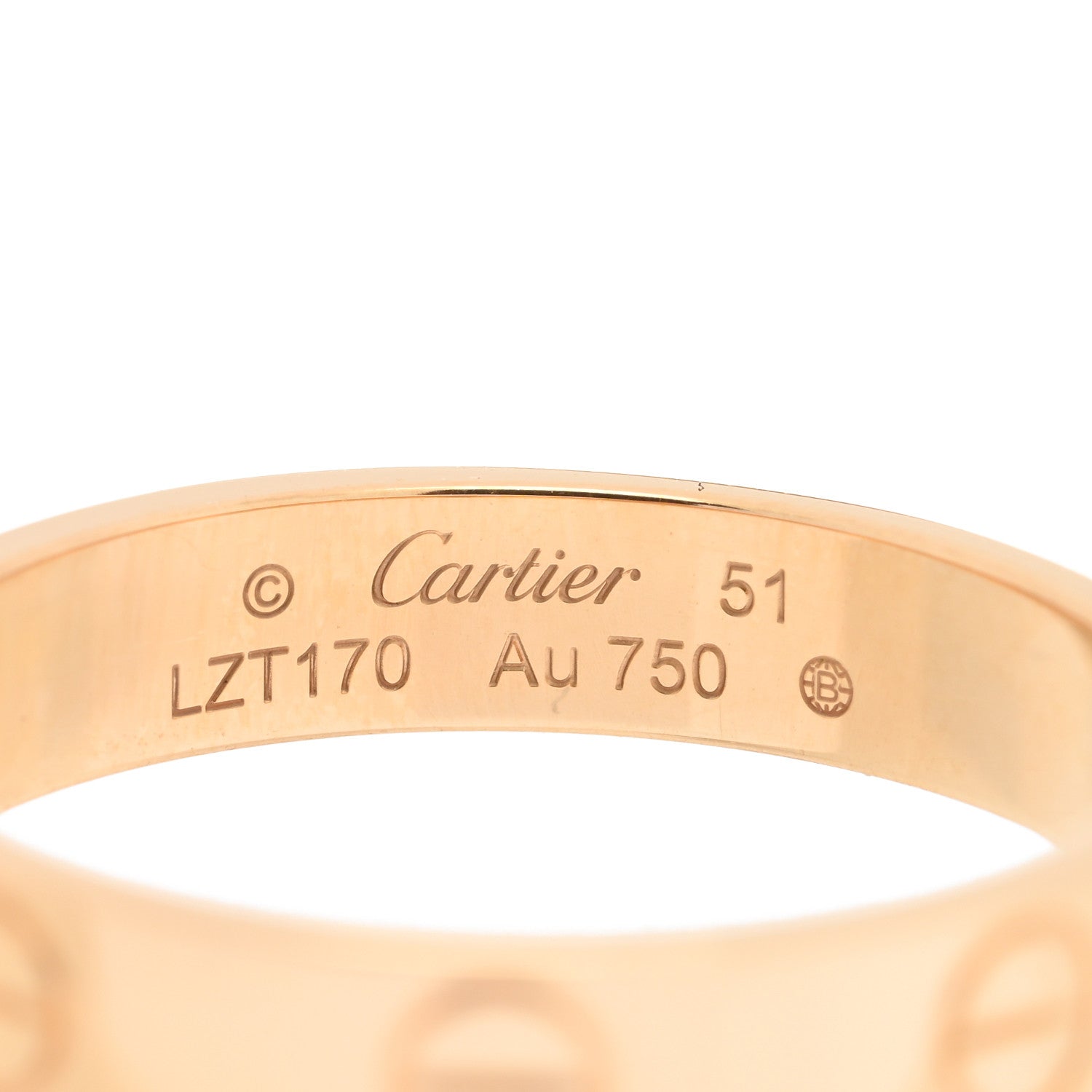 Cartier 18K Yellow Gold 3.5mm LOVE Wedding Band Ring 51 5.75 4 of 4