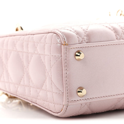 Christian Dior Metallic Lambskin Cannage Mini Lady Dior  Lotus 8 of 10