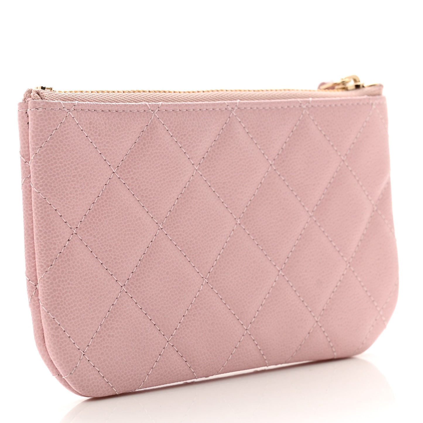 Caviar Quilted Studded CC Small Cosmetic Case Light Pink