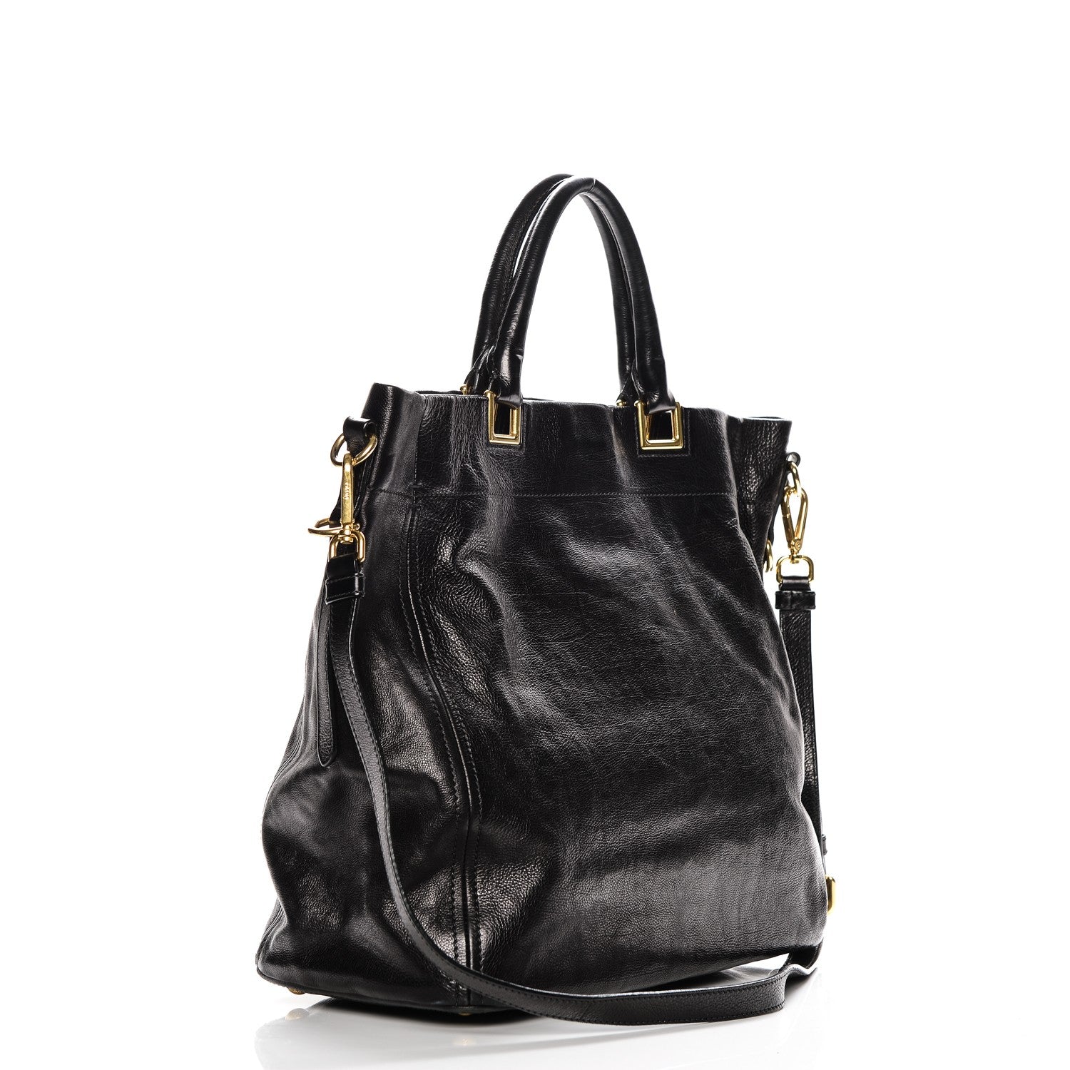 Prada Glace Calf Shopping Tote Nero Black 3 of 7