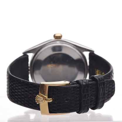 Rolex Stainless Steel 18K Yellow Gold Lizard 34mm Oyster Perpetual Watch Black 1002 4 of 6