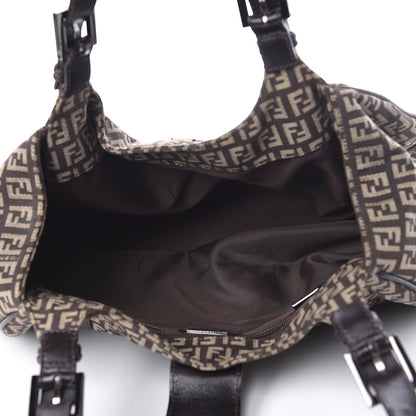 Fendi Zucchino Vitello Shoulder Bag Testa di Moro Beige 5 of 19