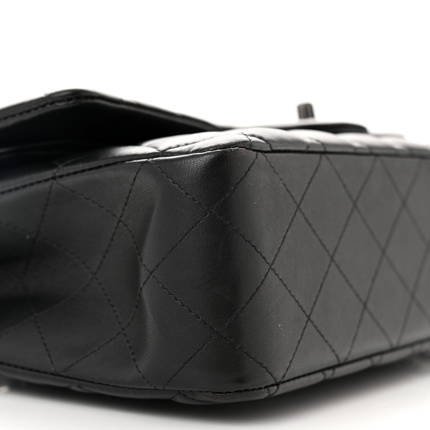 Lambskin Quilted Medium Double Flap So Black