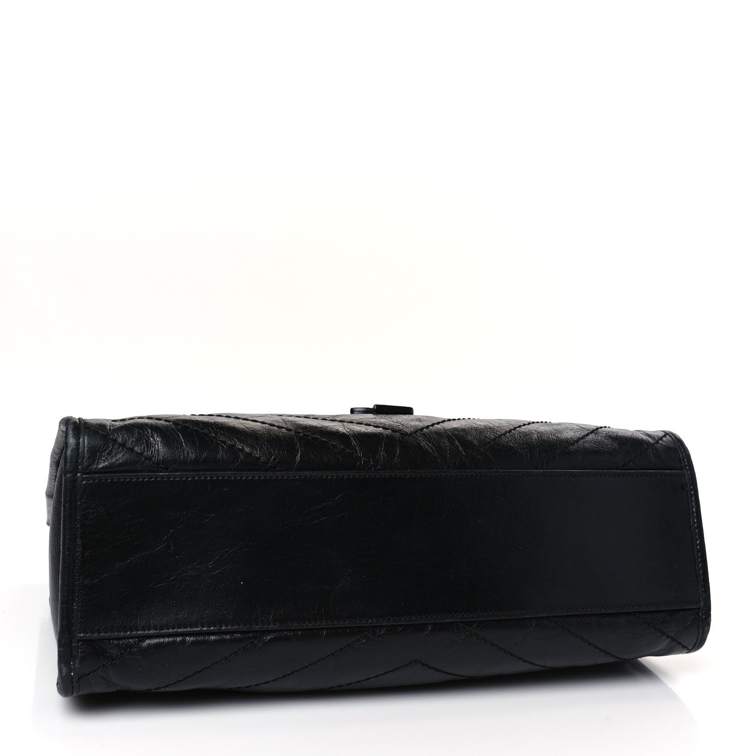 Saint Laurent Crinkled Calfskin Matelasse Monogram Medium Niki Shopper Tote Black 4 of 10