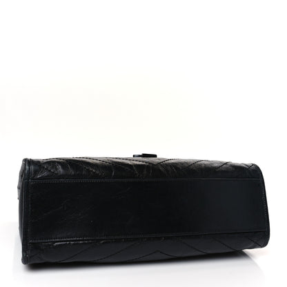 Saint Laurent Crinkled Calfskin Matelasse Monogram Medium Niki Shopper Tote Black 4 of 10