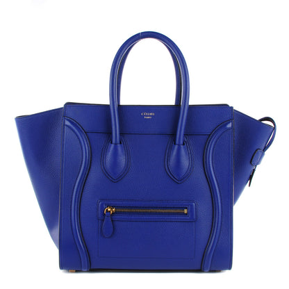 Celine Drummed Calfskin Mini Luggage Indigo 1 of 8