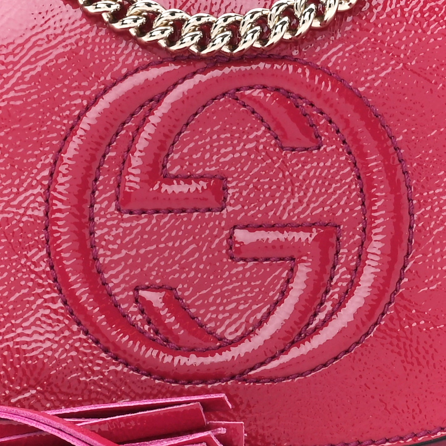 Vernice Naplack Small Soho Flap Crossbody Bright Bougainvillea