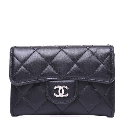 Chanel Lambskin Quilted Flap Card Holder Black 1 of 10
