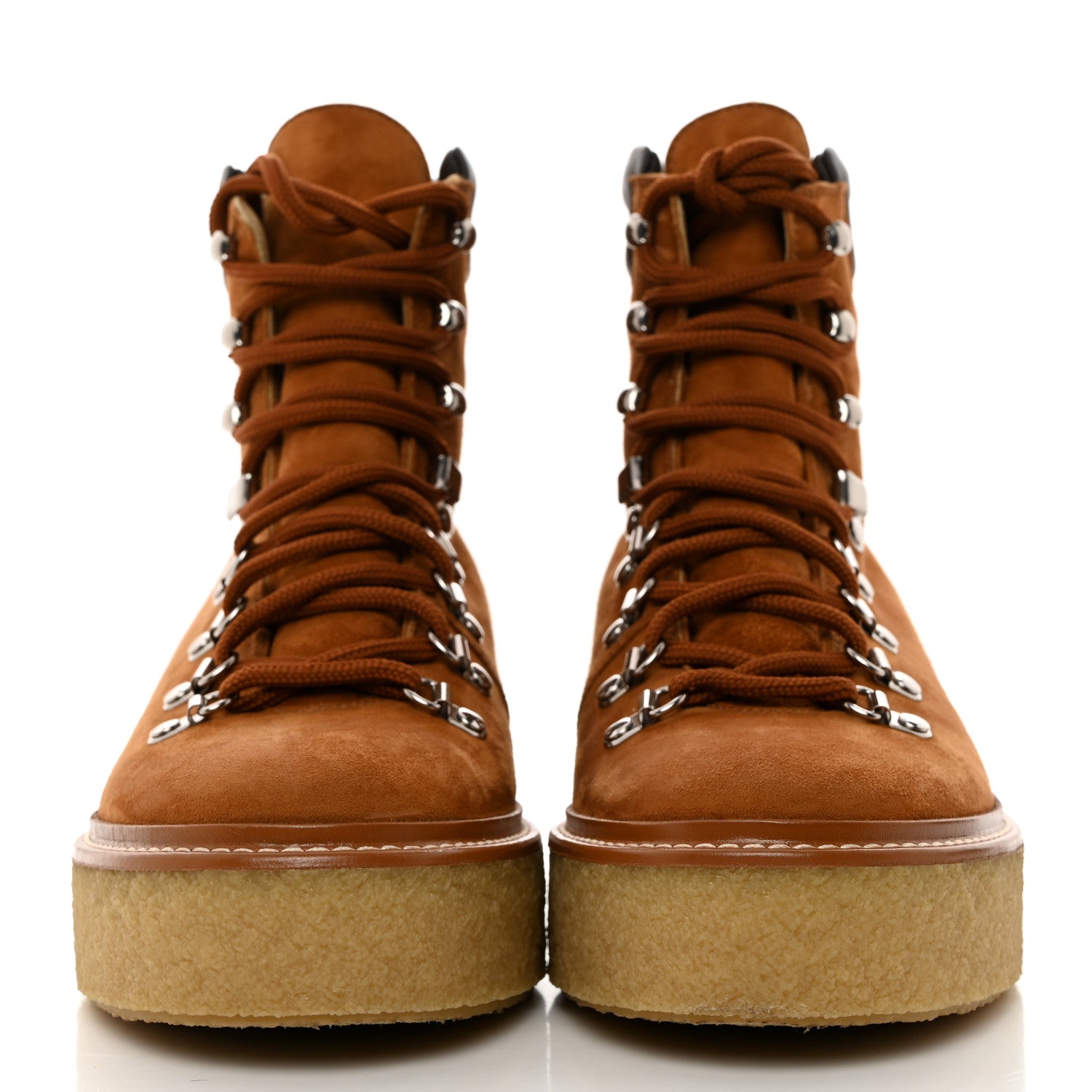 Hermes Suede Shearling Womens Discovery Ankle Boots 36 Camel Ecru 2 of 8