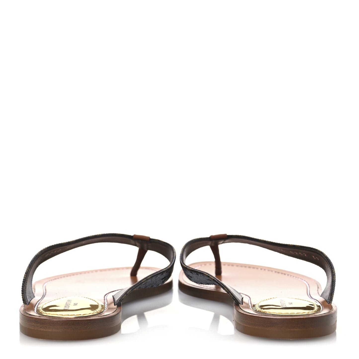 Monogram Sunny Flat Thong Sandals 39 Brown