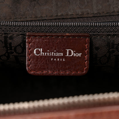 Christian Dior Grained Calfskin Romantic Flowers Frame Satchel Brown 6 of 11