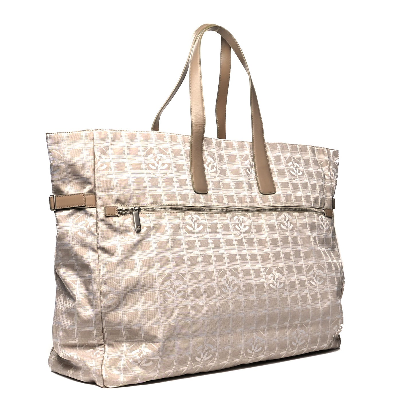 Nylon Extra Large Travel Tote Beige