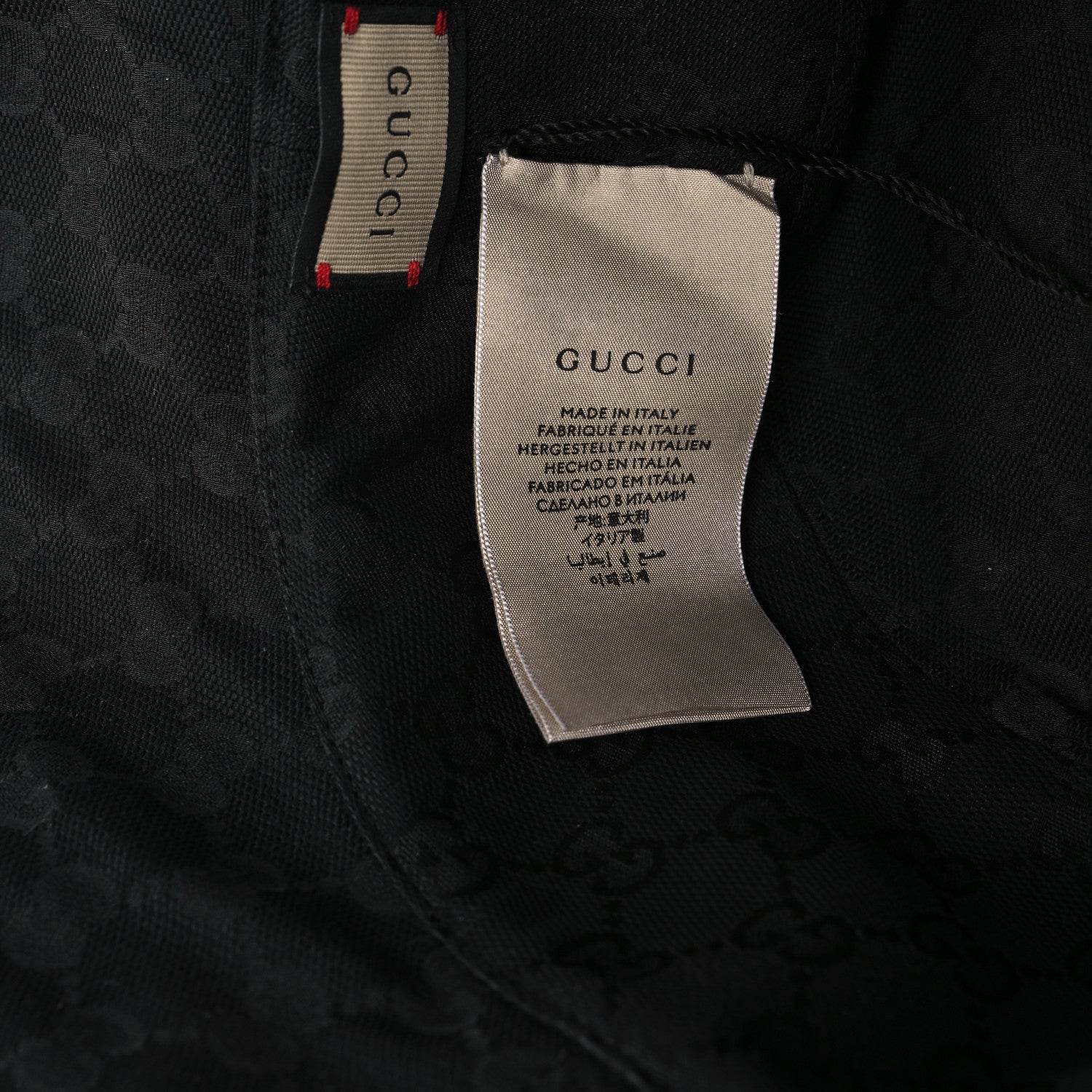 Gucci Wool Nylon GG Monogram Reversible Bucket Hat XL Black Grey 8 of 13