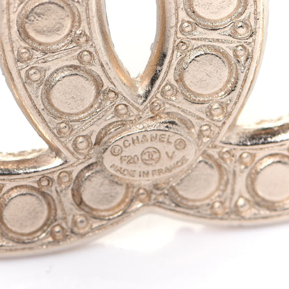 Chanel Pearl Crystal CC Brooch Gold 3 of 7