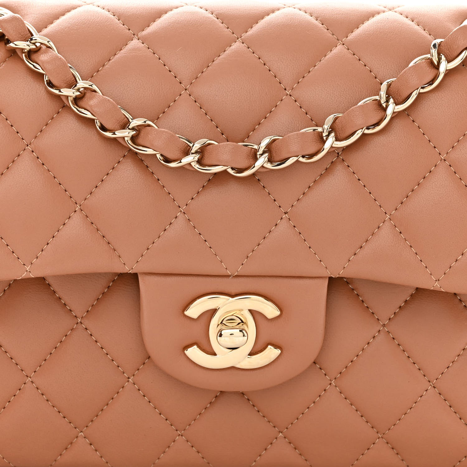 Chanel Lambskin Quilted Small Double Flap Brown 8 of 12