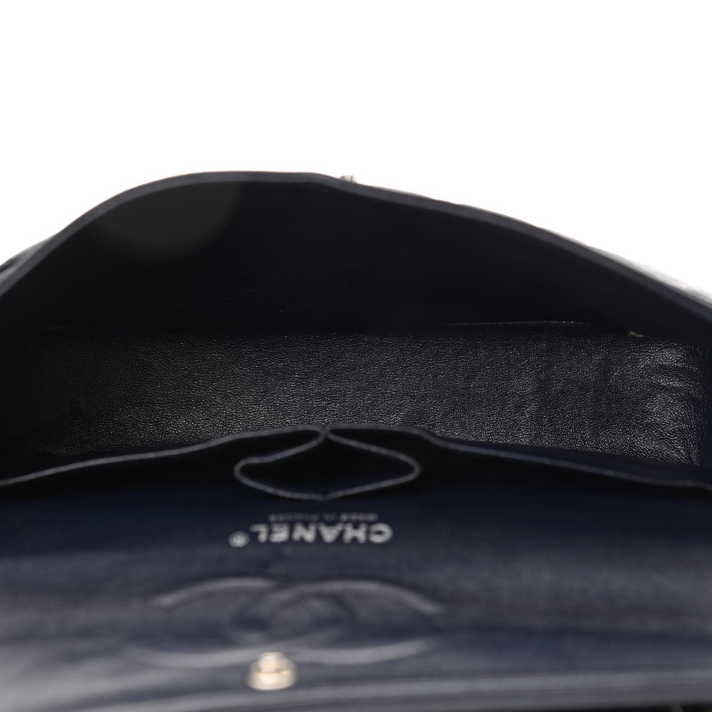 Caviar Quilted Medium Double Flap Navy