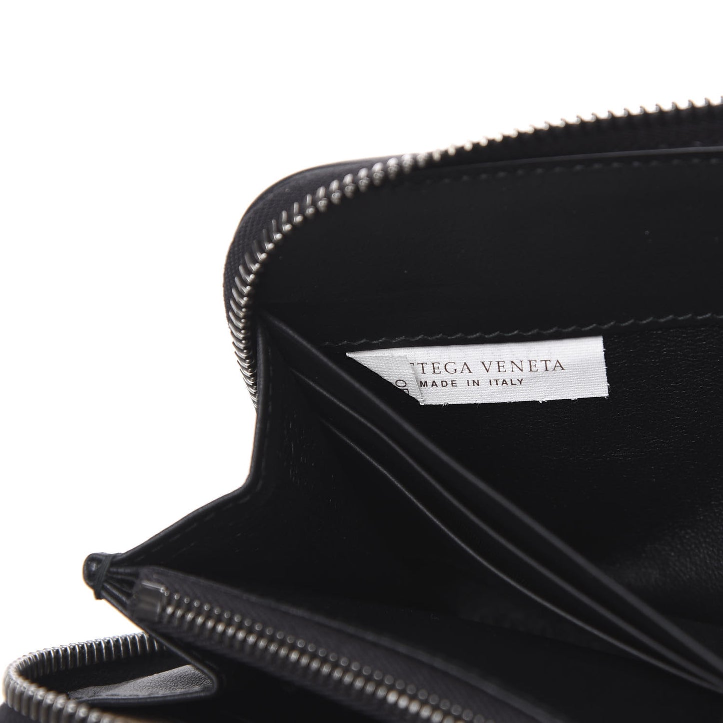 Nappa Intrecciato Zip Around Wallet Black