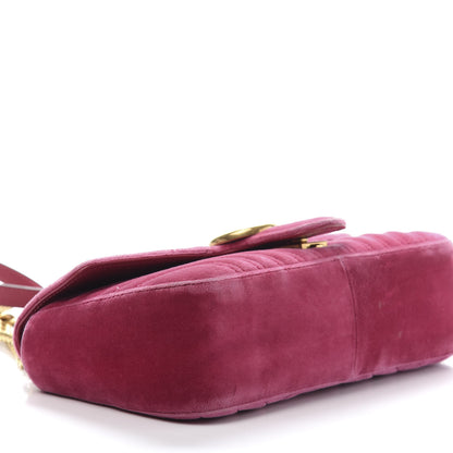 Gucci Velvet Matelasse Small GG Marmont Shoulder Bag Light Raspberry Rose 11 of 14