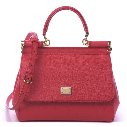 Dolce & Gabbana Dauphine Mini Miss Sicily Satchel Dark Red 1 of 8