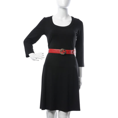 Gucci Guccissima Signature Interlocking G 37mm Belt 100 40 Hibiscus Red 2 of 6