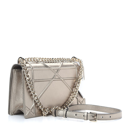 Christian Dior Metallic Grained Calfskin Medium Diorama Flap Bag Pale Gold 3 of 9
