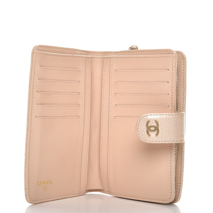 Chanel Iridescent Caviar Quilted Zipped Pocket Wallet Beige Clair 5 of 10