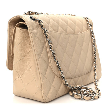 Chanel Caviar Quilted Jumbo Double Flap Beige 3 of 12