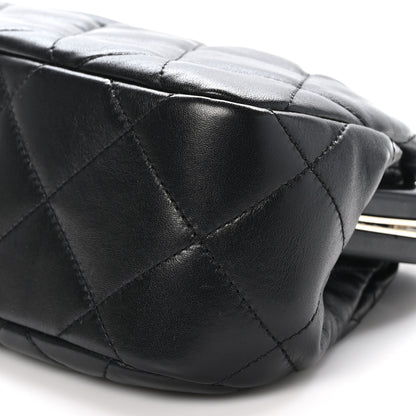 Chanel Lambskin Quilted CC Kisslock Clutch Black 10 of 11