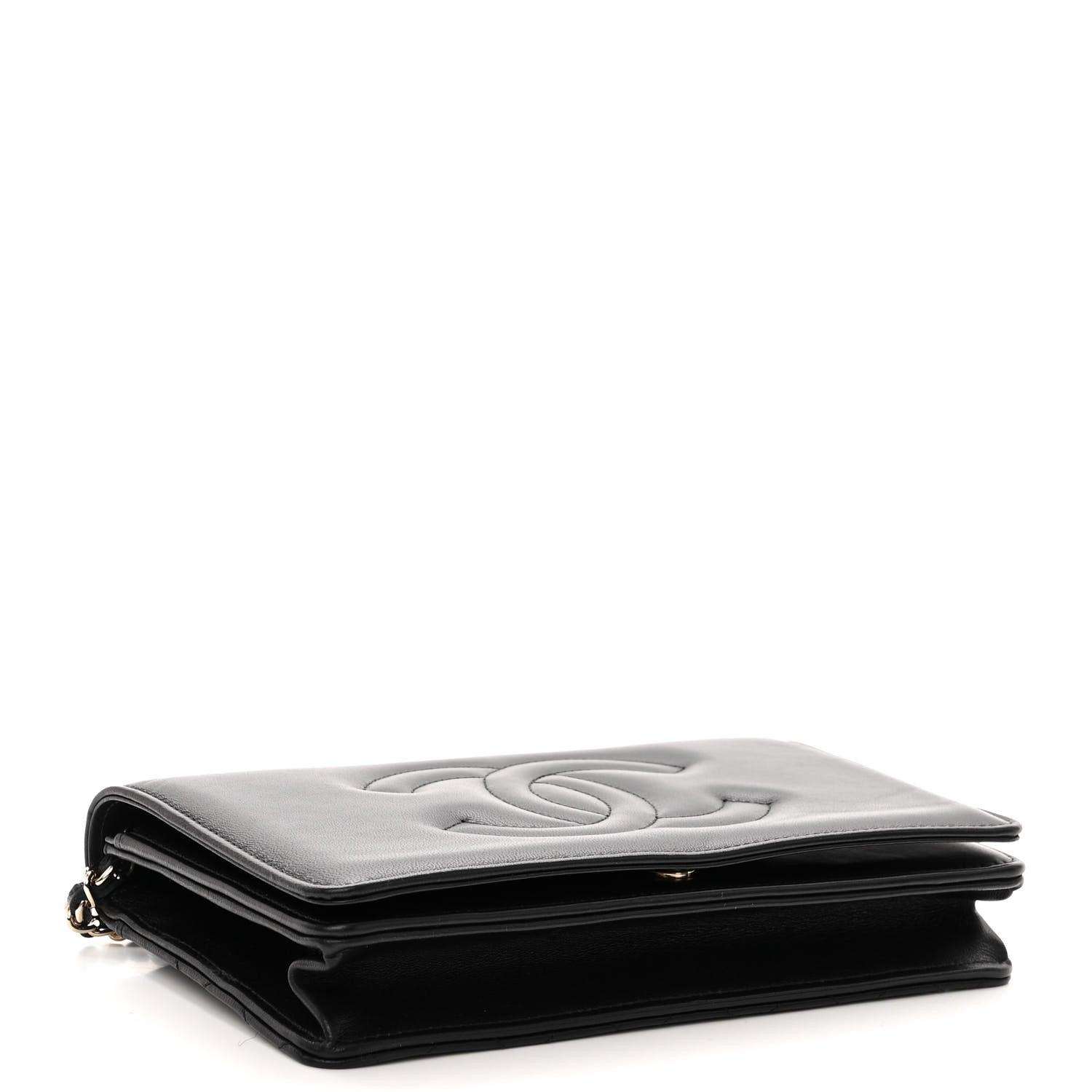 Chanel Lambskin Quilted Timeless CC Wallet On Chain WOC Black 4 of 13