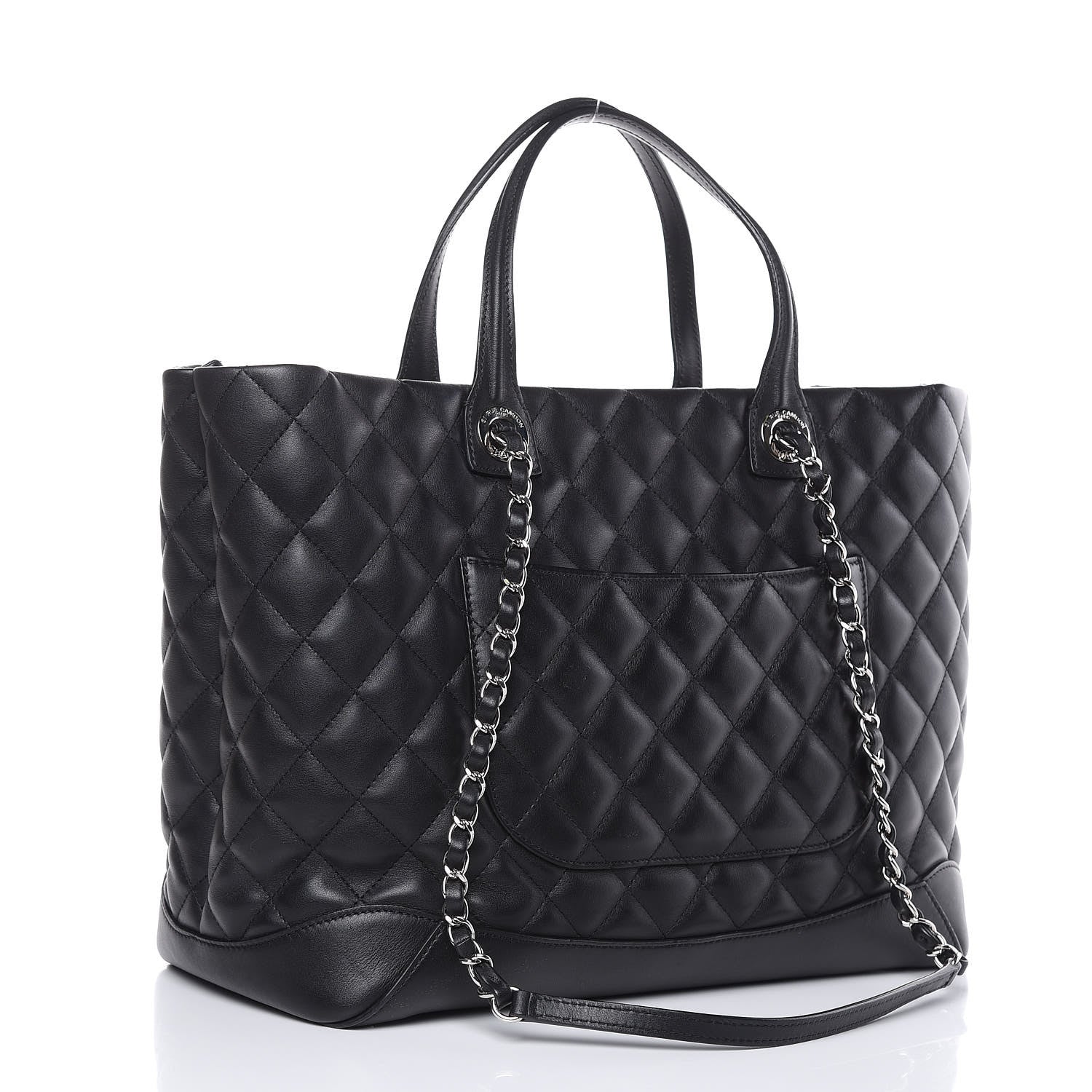 Chanel Calfskin Quilted Large Easy Shopping Tote Black 3 of 14