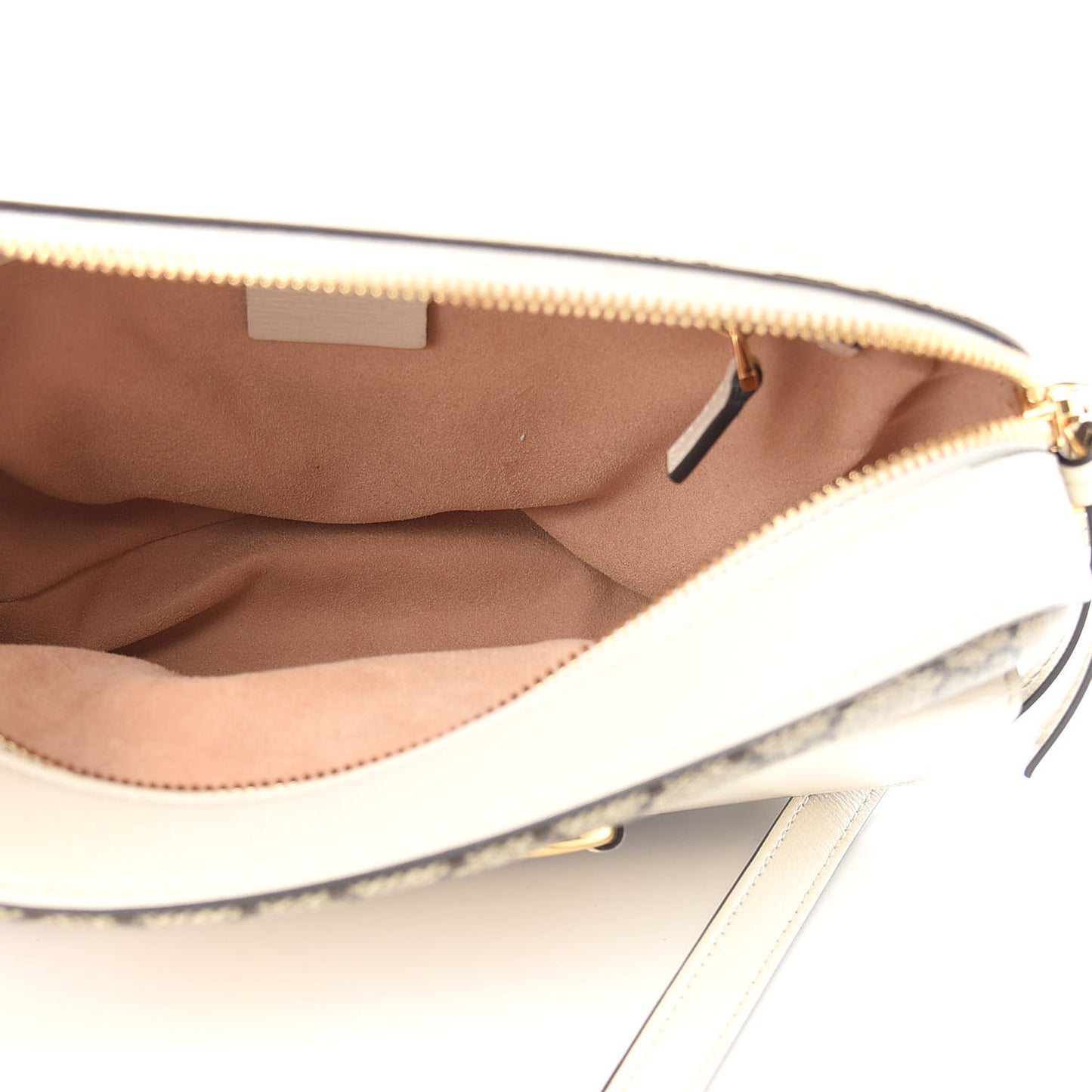 GG Supreme Monogram Small Horsebit 1955 Shoulder Bag Beige Mystic White