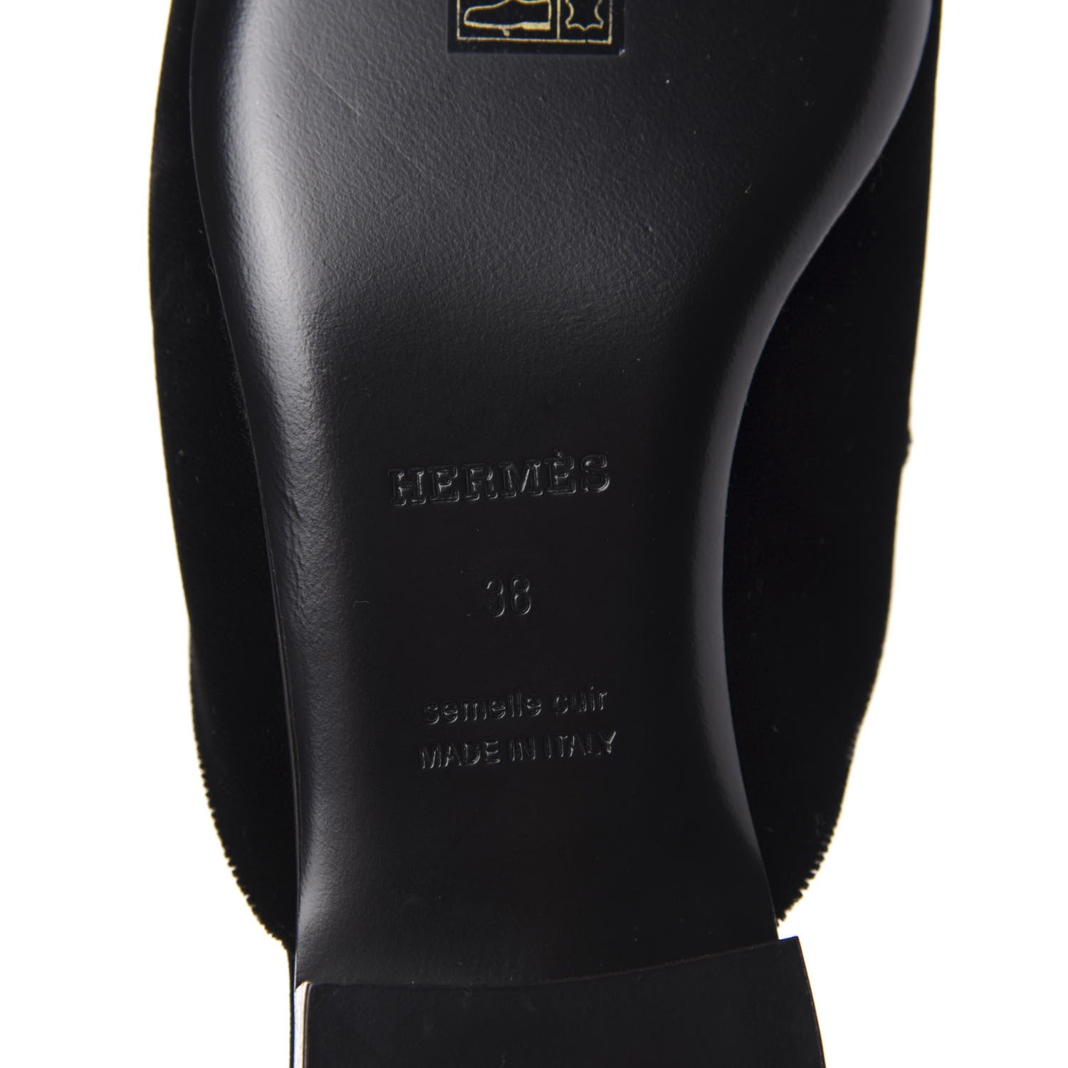 Hermes Velvet Trocadero Mule 38 Black 9 of 12
