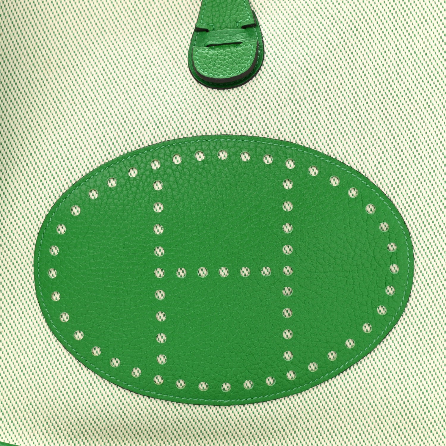 Hermes Toile Taurillon Clemence Evelyne III PM Bambou Ecru 8 of 10