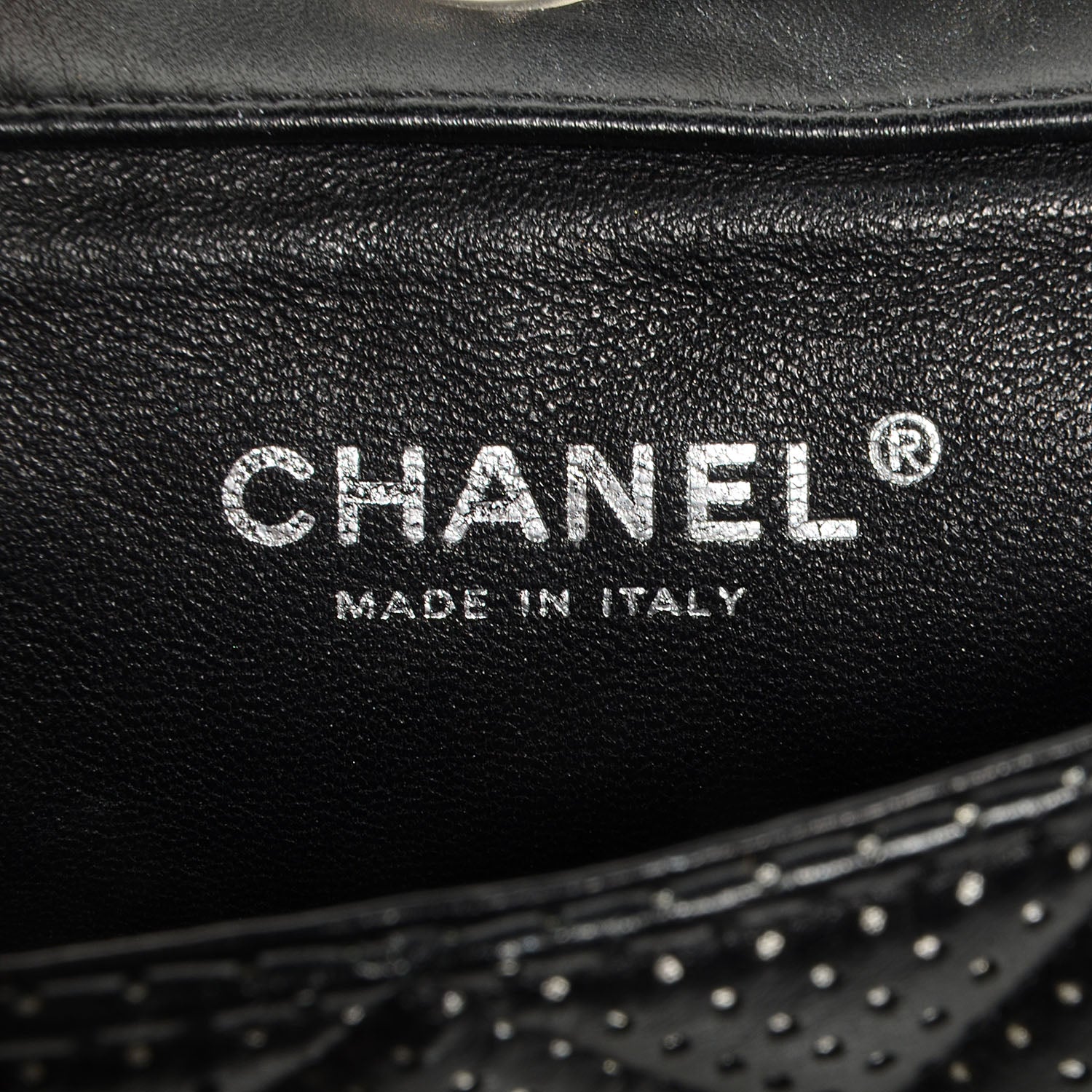 Chanel Lambskin Perforated Mini Flap Bag Black 7 of 8