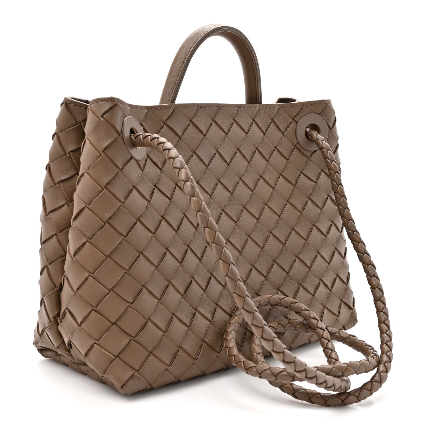 Bottega Veneta Nappa Intrecciato Small Andiamo Shoulder Bag Pinecone 3 of 13