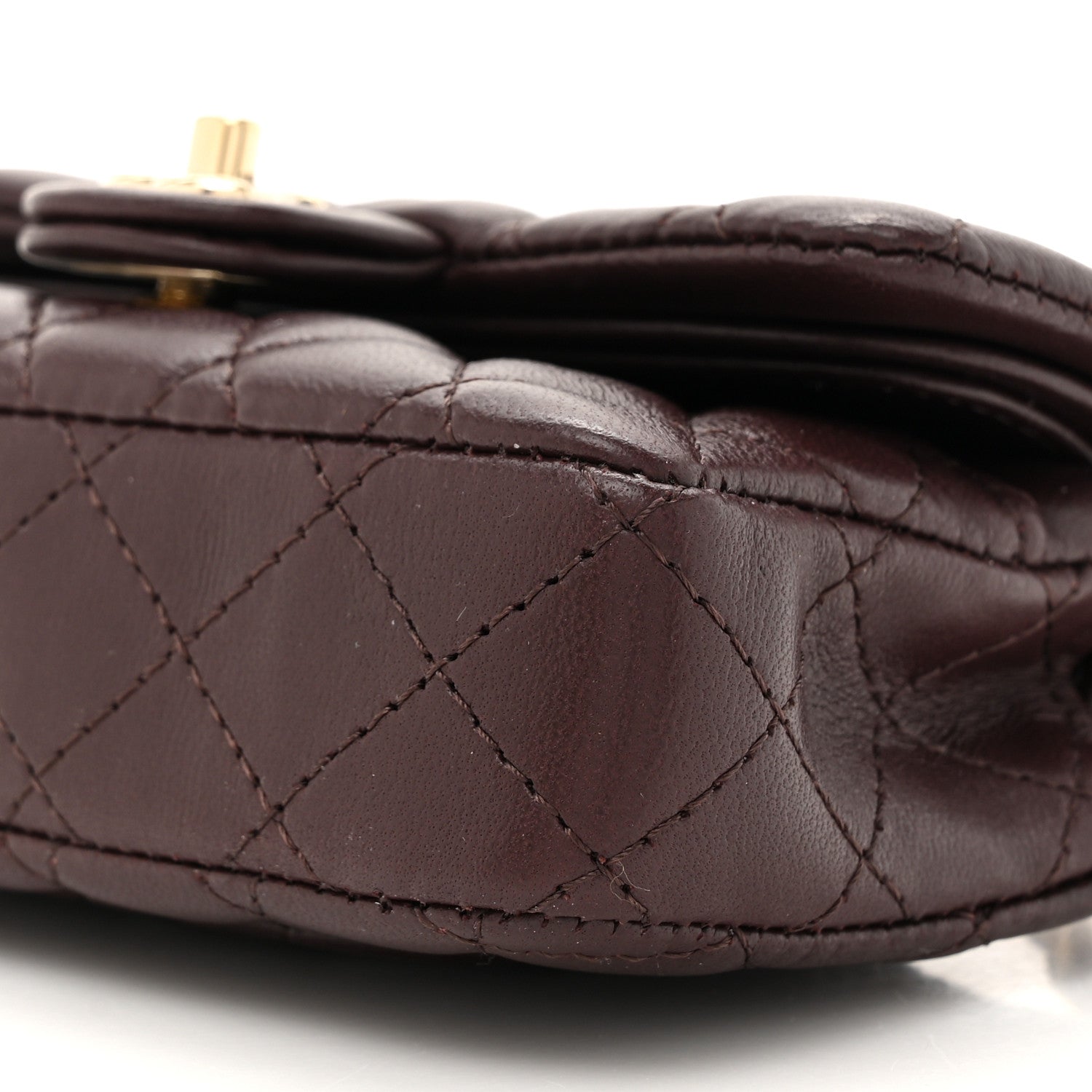 Chanel Lambskin Quilted Mini Double Flap With Hook Dark Brown 9 of 11